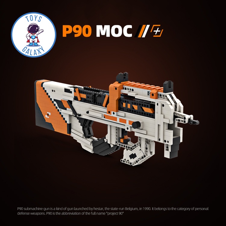 Đồ Chơi Lắp Ráp Mô Hình PUBG Mô Hình P90 Asiimov Bắn Thun Nịt MOC Kevin183 / CSGO Free Fire Lửa Chùa CoD Titanfall