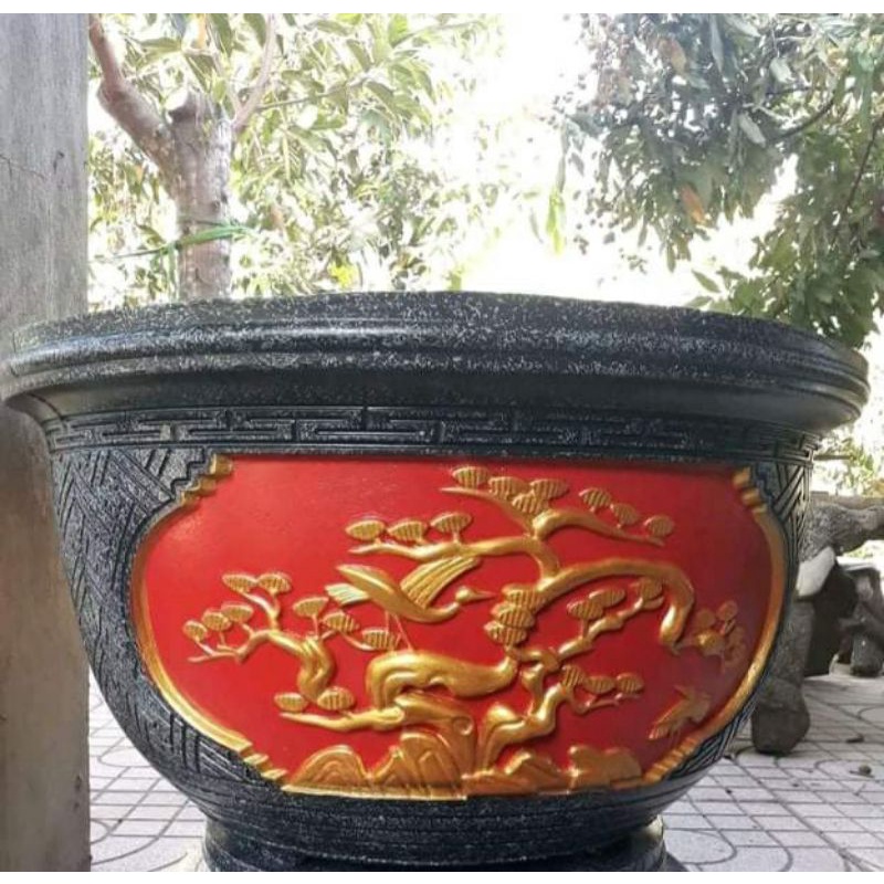 Bộ chậu tròn 60 cao 35cm chân ABS cao 15cm
