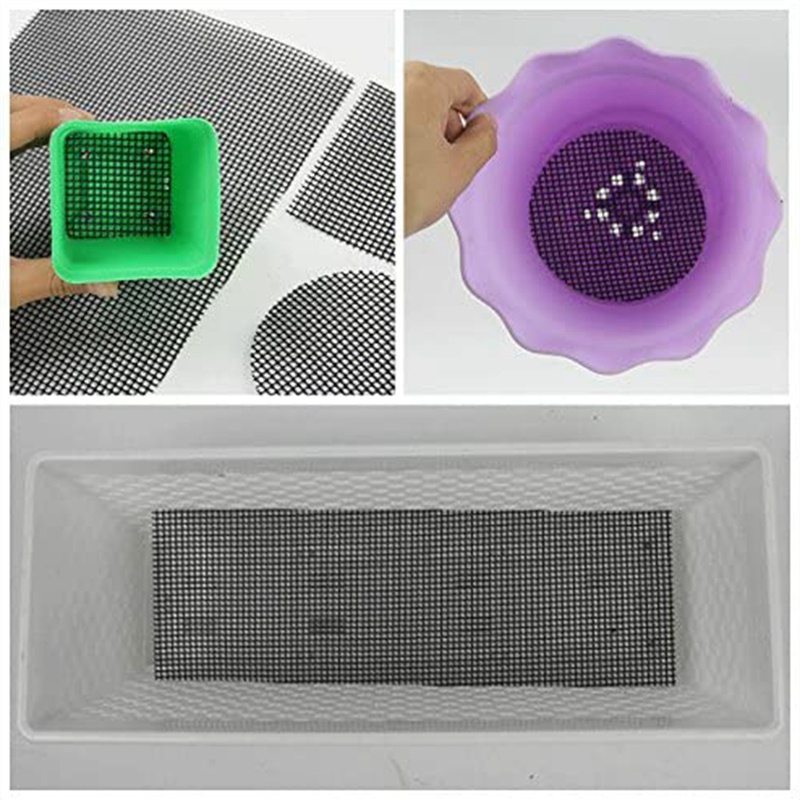 Chậu hoa Lỗ lưới Tấm lưới dưới cùng Tấm lưới 4 Inch x 12 Inch 5 miếng đệm-Mới thoát nước Bonsai