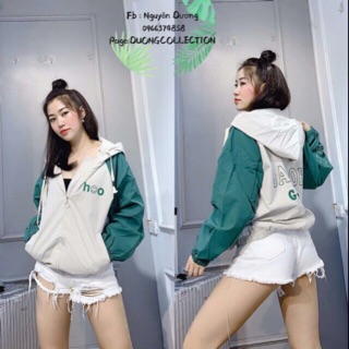 Áo gió phối màu girl siêu đẹp