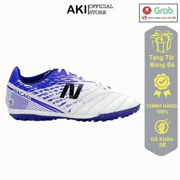 Giày Đá Banh Nam Cỏ Nhân Tạo Nagaki Eikou Trắng Thể Thao Chính Hãng Bền Đẹp - Ne006