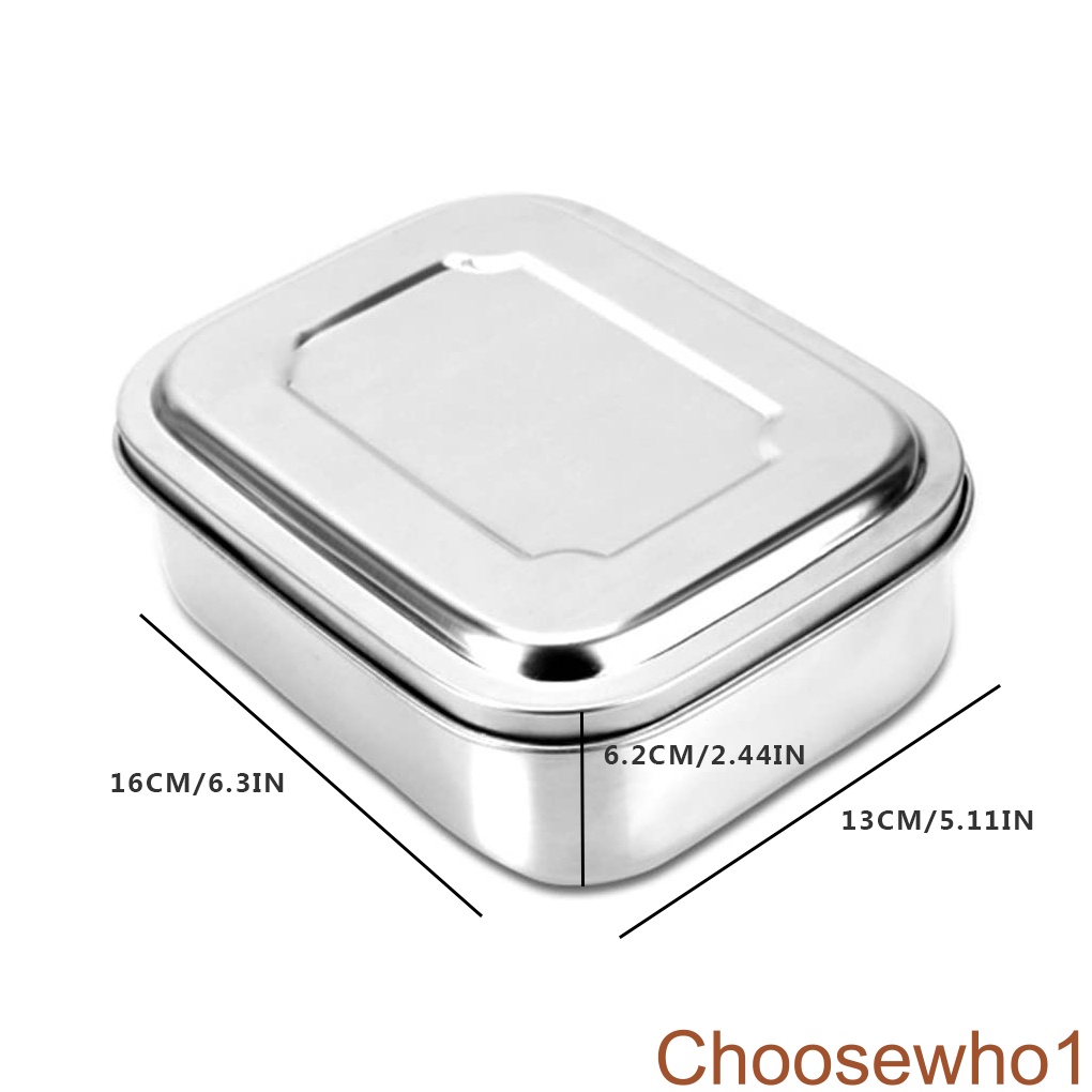 [Choosewho1] Multi-layers Bento Lunch Box Student Stainless Steel Square Food Storage Container for Student