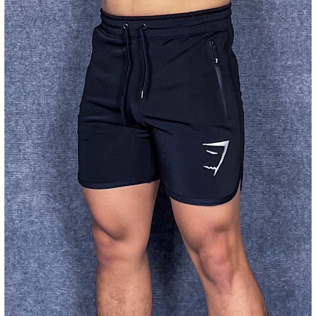 Quần đùi tập gym nam DO GYM SHOP thun poly không xù lông, thoáng mát, logo thêu