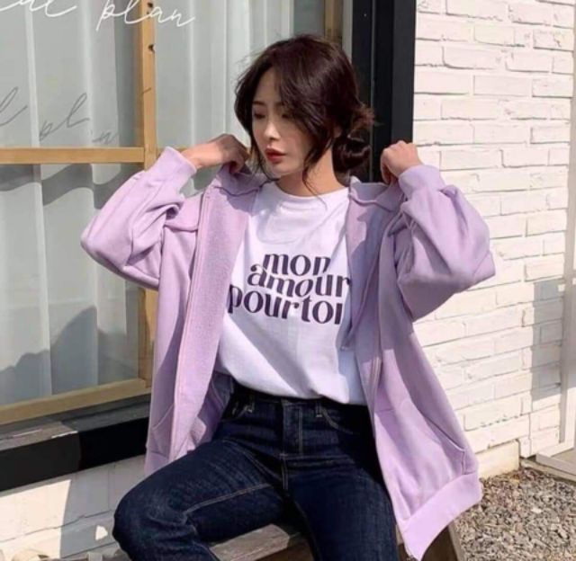 Áo Hoodie Zip Trơn Tay Dài Túi Bụng Ảnh+Clip Thật