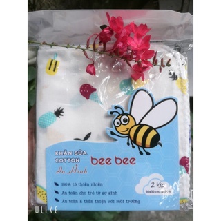 Khăn xô nhật bee bee 2 lớp in hình (10 cái)