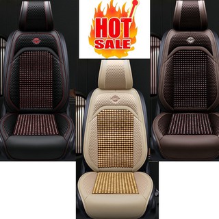 2 bộ lót ghế da phối hạt gỗ cao cấp chóng nóng cho xe ô tô - ghế văn phòng - ghế xe tải