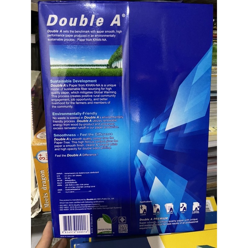 Giấy in, photo Double A định lượng 80 A4 Premium Thái Lan