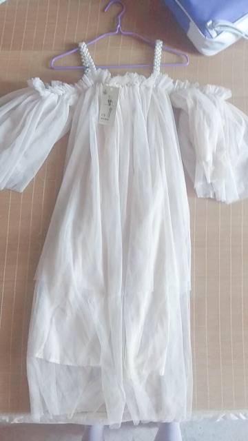 ♥️Đầm,Váy Dây Ngọc Màu Nude Ulzzang 3 TầngFzsize Maxi đi biển