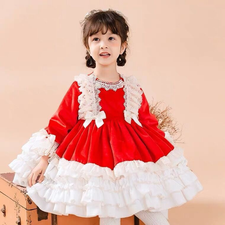 Đầm Công Chúa Phối Ren Xếp Tầng Phong Cách Lolita Cho Bé Gái Dịp Giáng Sinh / Năm Mới | BigBuy360 - bigbuy360.vn