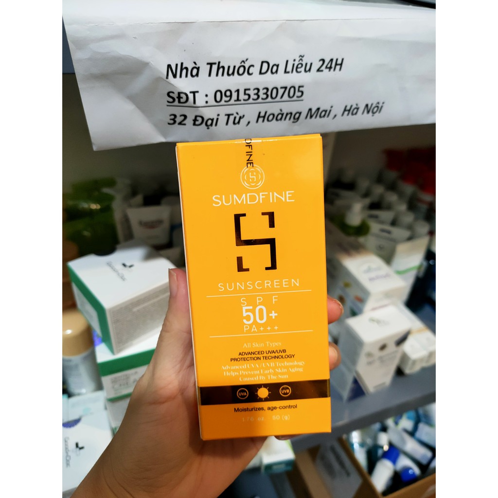 Kem chống nắng vật lý nâng tone Sumdfine SPF50 PA+++ 50g