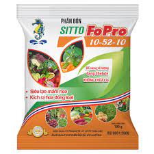 Phân bón lá NPK hòa tan Sitto FoPro 10-52-10+TE gói 100gram Bổ sung vi lượng dạng Chelate