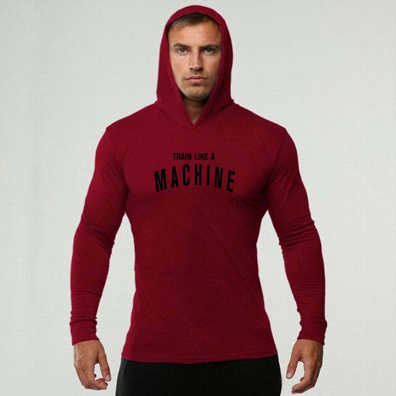 Hoodie dài tay in chữ cái đơn giản dùng tập gym cho nam