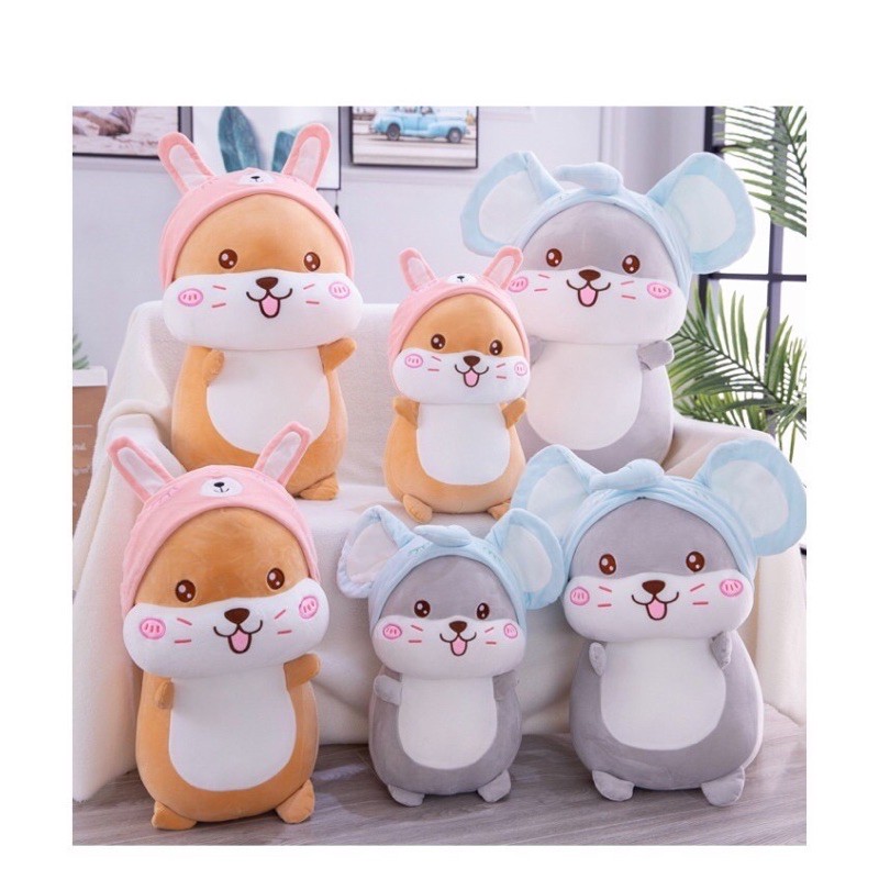 Thú Nhồi Bông Chuột Hamster, Gấu Bông Chuột Dễ Thương Siêu Mềm Êm Mịn