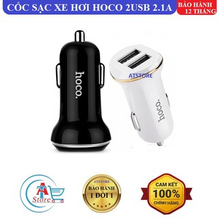 Cốc Sạc Xe Hơi Hoco Z1 2 cổng 2.1A chính hãng
