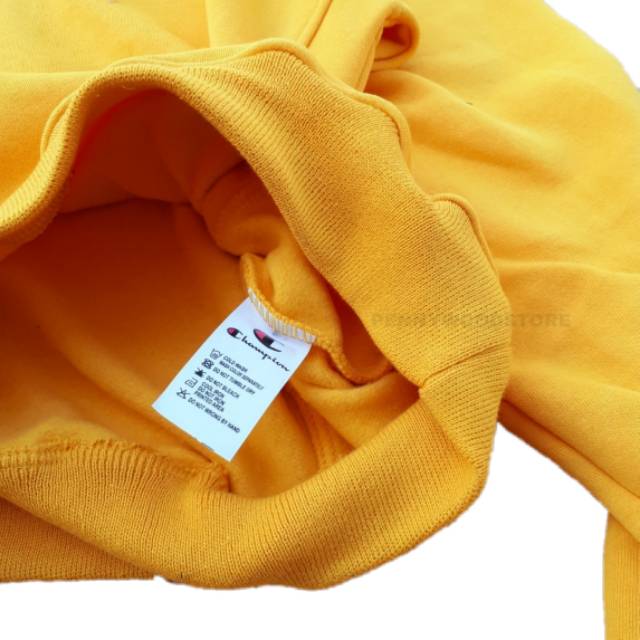 Áo Hoodie In Logo Champion Màu Vàng Trẻ Trung Năng Động