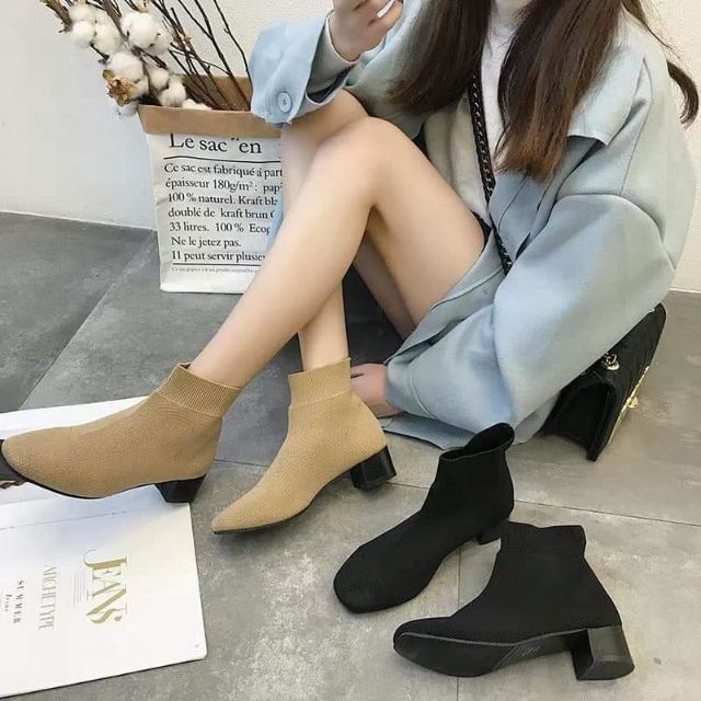 Boots len cổ ngắn nữ