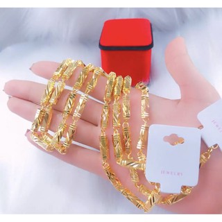 Dây chuyền nam kiểu ống trúc màu vàng 18 cao cấp