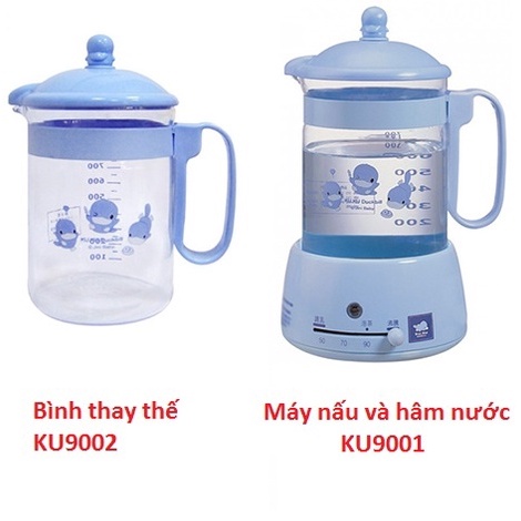 MÁY HÂM NÓNG NƯỚC PHA SỮA KUKU KU9001 (Bình thủy tinh thay thế KU9002)