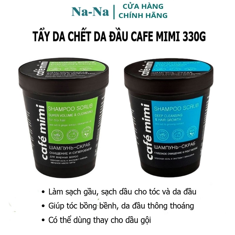 Tẩy tế bào chết cho da đầu Cafe Mimi