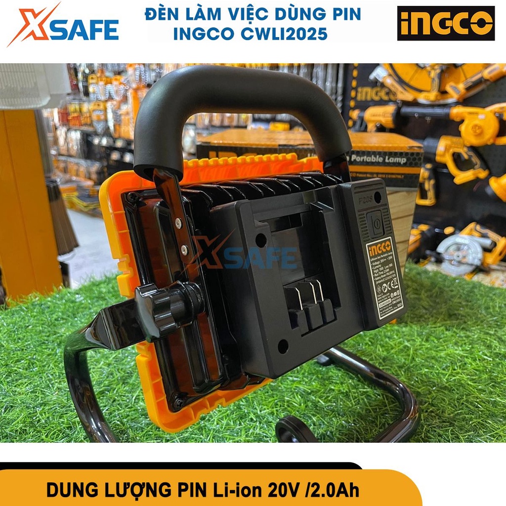 Đèn làm việc dùng pin 20V INGCO CWLI2025 đèn để bàn mini độ sáng cao 1800 lumens, độ sáng thấp 900 lumens[CHÍNH HÃNG]