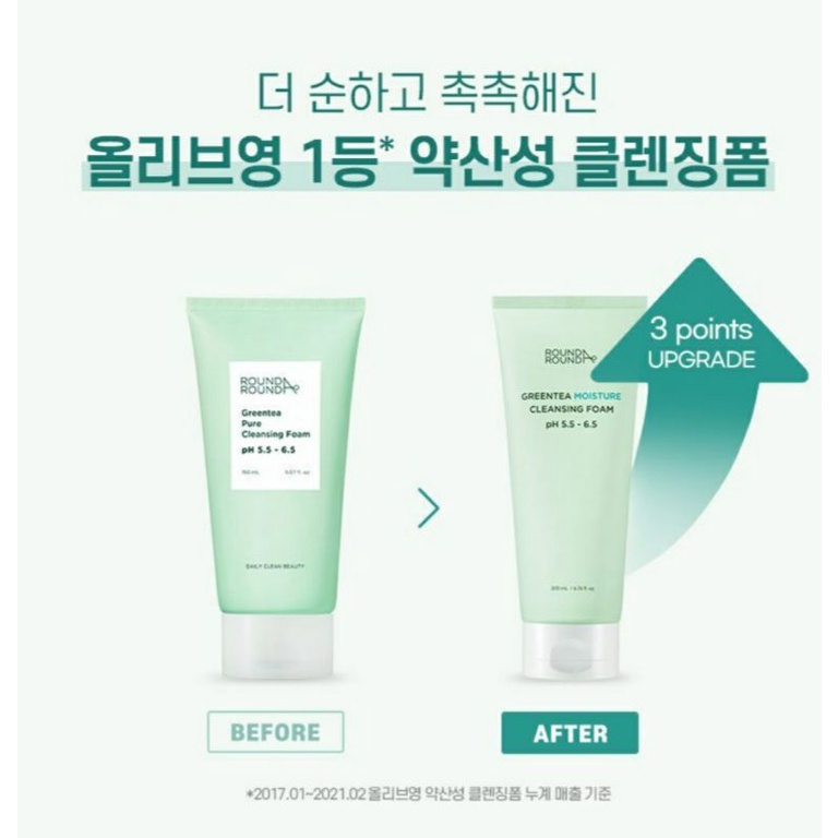 Sữa rửa mặt Roundaround green tea pure cleansing foam