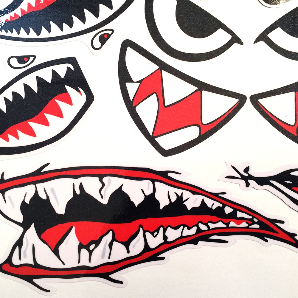 Team Dán Xe Máy Cá Mập - Hình Dán Sticker Trang Trí Mũ Bảo Hiểm Xe Máy - Chống Thấm Nước