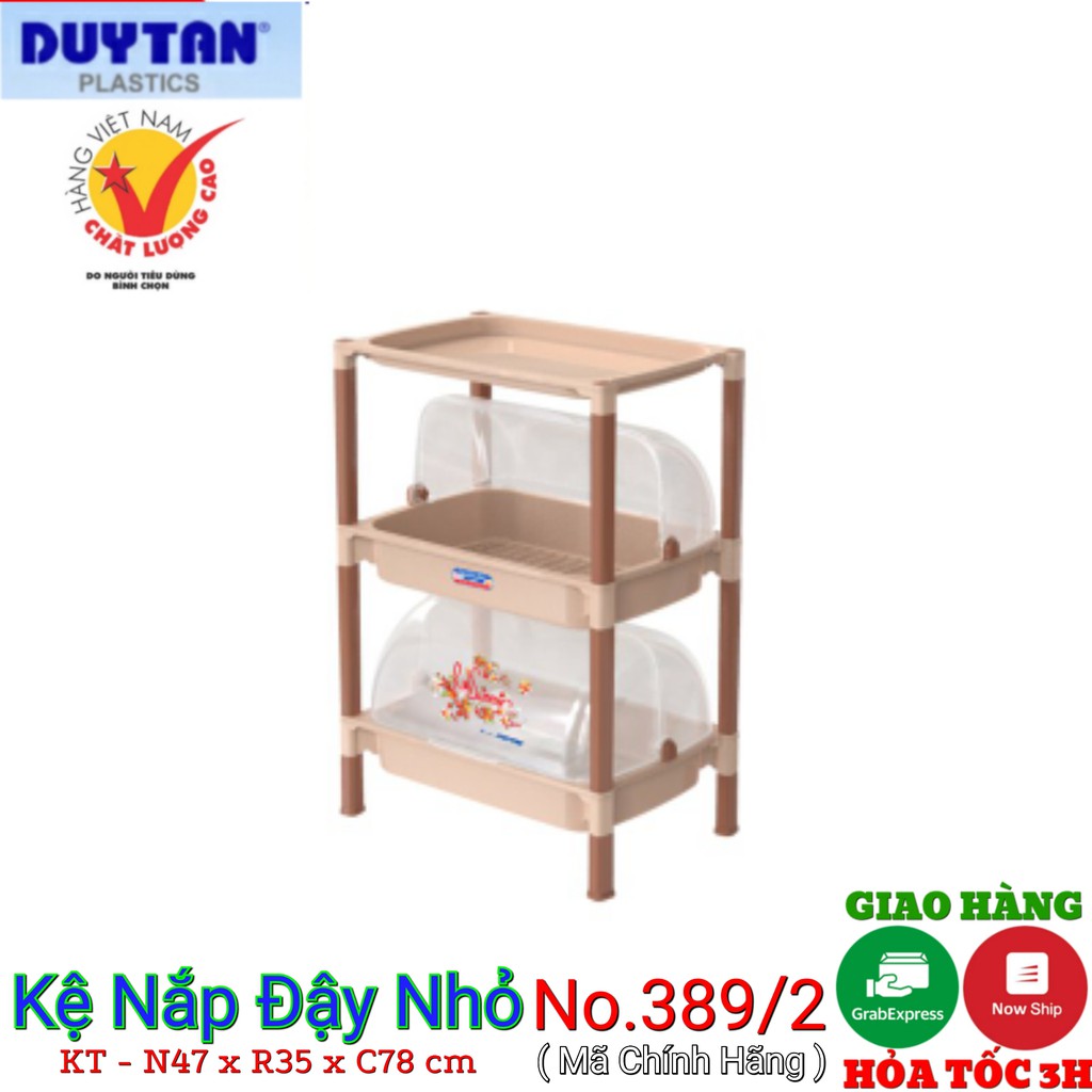 Kệ Nhựa úp chén duy tân 2 ngăn-3 tầng -CÓ NẮP ĐẬY-KT 47 x 35.5 x 78 cm