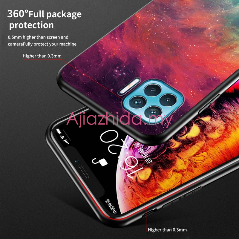 Ốp lưng OPPO A93 Bầu trời đầy sao Kính cường lực Gradient Khung mềm Vỏ điện thoại OPPO A93 A92 A91 A31 A 93 OPPOA93 2020 Vỏ điện thoại