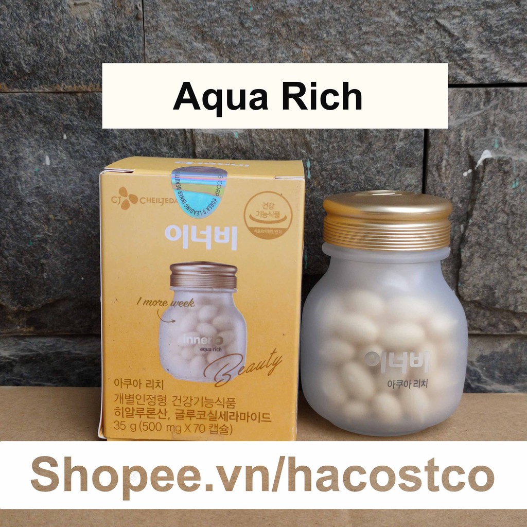 Viên Uống Innerb Aqua Rich , Aqua Rich DoubleUp 70 viên Hỗ Trợ Cấp Nước Và Collagen - Double Up