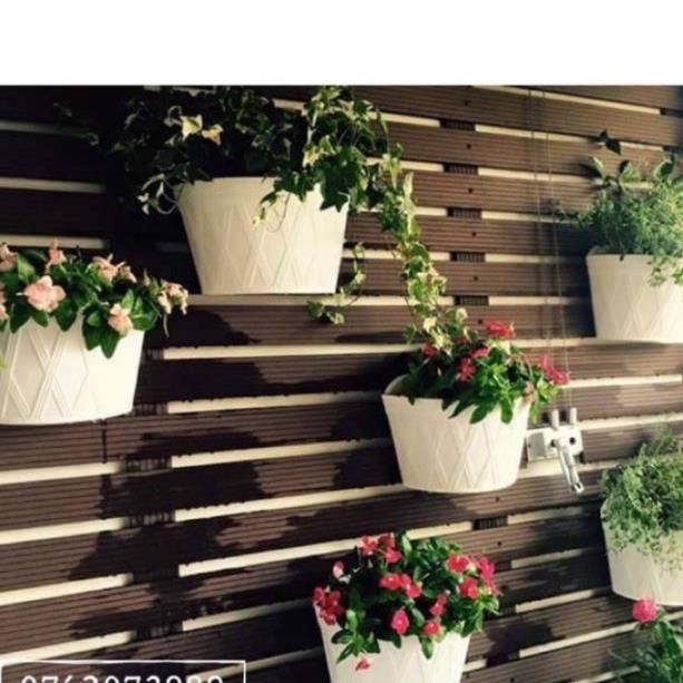 Chậu nhựa trồng cây ốp treo tường thông minh hình bán nguyệt-loại dày,đẹp