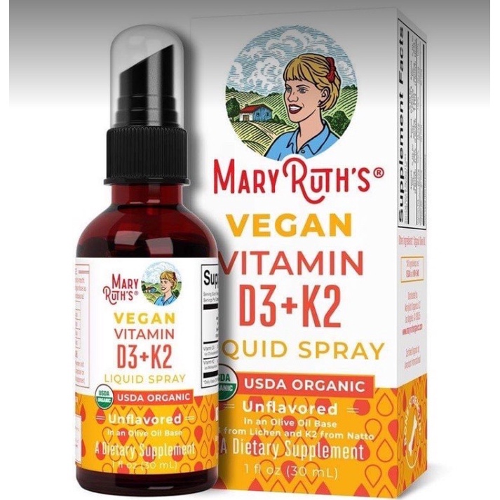 Mary Ruth's Organic Vitamin D3 + K2 Liquid Spray (30ml) Shopee Việt Nam