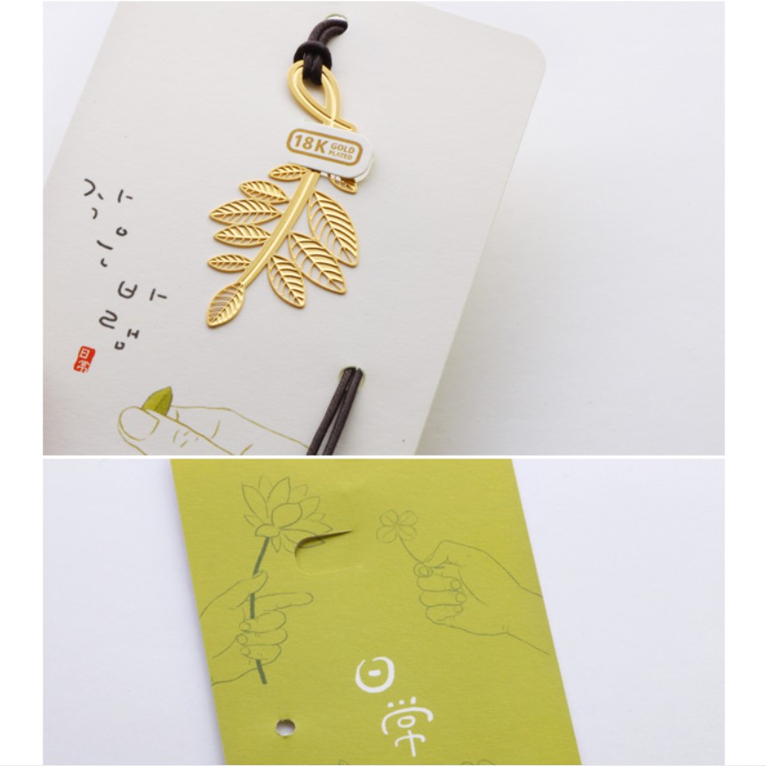 [Mã LIFEBOOK2 giảm 10% đơn 0Đ] Bookmark đánh dấu trang kim loại vàng mẫu hoa lá cỏ xinh xắn2