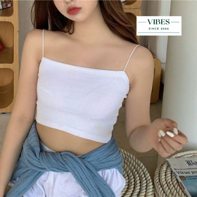 ÁO CROPTOP 2 DÂY THUN GÂN - DÂY BÚN