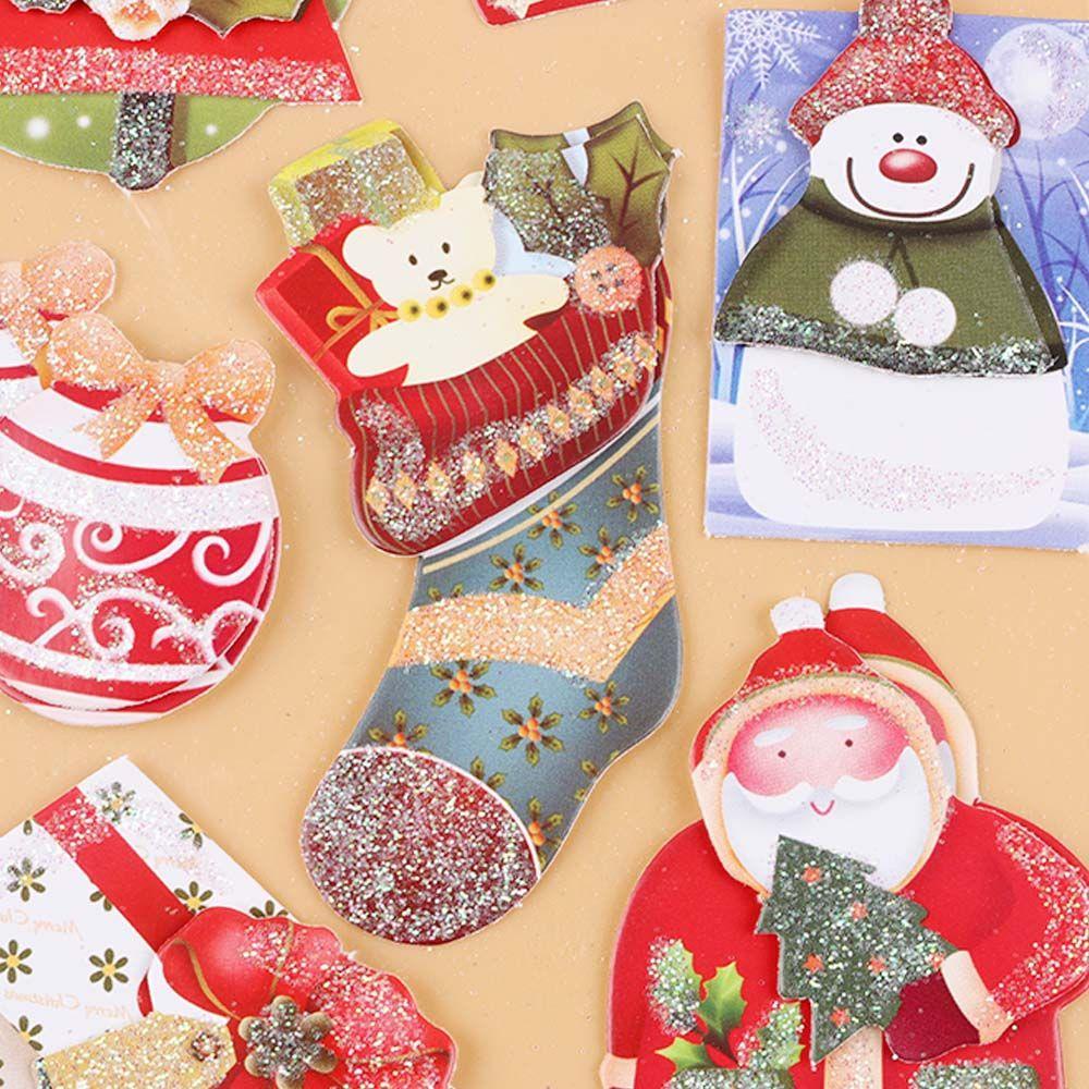 LAYOR1 Set 5 Sticker Dán Trang Trí Sổ Tay Chủ Đề Giáng Sinh Màu Sắc Ngẫu Nhiên