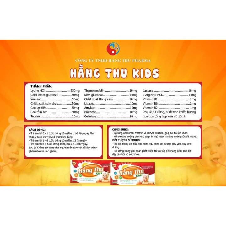 Hằng Thu Kid [HÀNG CHÍNH HÃNG+FREESHIP] Kích Thích Tiêu Hóa Giúp Trẻ Ăn Ngon,Ngủ Ngon,Tăng Cân,Tăng Sức Đề Kháng. | BigBuy360 - bigbuy360.vn