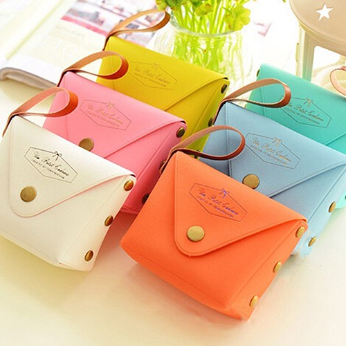 Eye EYe❀Ví Mini Đựng Tiền Xu Màu Sắc Ngọt Ngào Dễ Thương Giá Đỡ