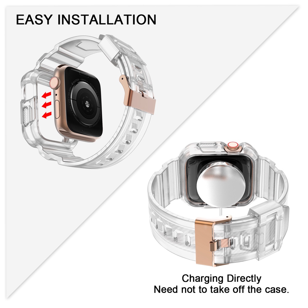 Bộ Ốp Bảo Vệ Bằng TPU + Dây Đeo Cho Đồng Hồ Thông Minh apple Watch 45mm 44mm 42mm 41mm 40mm 38mm iwatch Series 3 4 5 6 SE 7