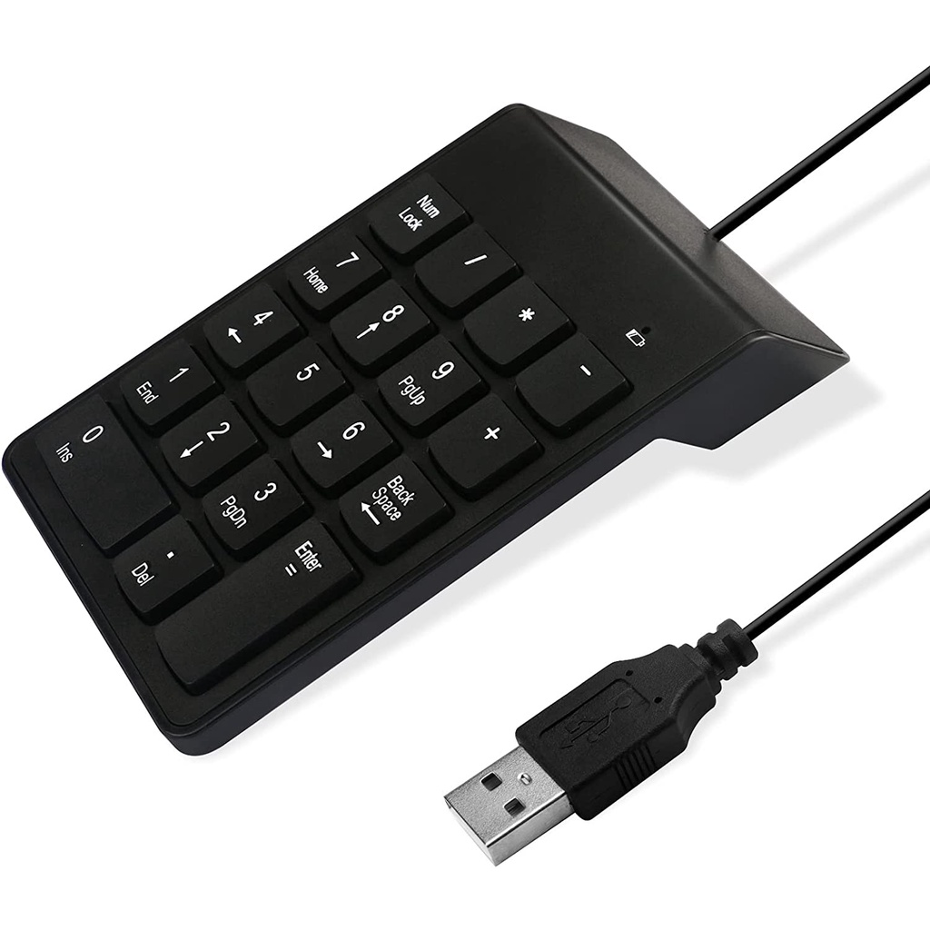 Bàn Phím Số 18 Phím Có Dây Siêu Mỏng Nhỏ Gọn Cho Laptop PC