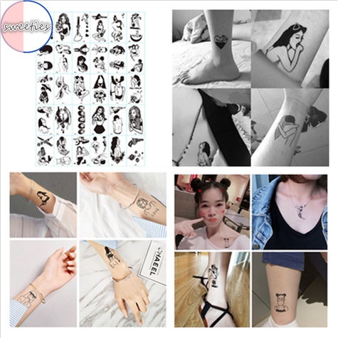 [Hàng mới về] Set 30 Hình Xăm Dán Tạm Thời Unisex Phong Cách Punk Trang Trí Nghệ Thuật Chống Nước Lâu Trôi