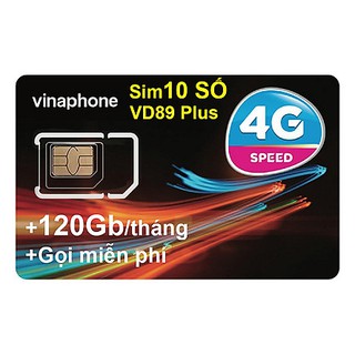 Sim 4g vinaphone vd89p 120gb/ tháng - miễn phí cuộc gọi - sim 10 số - chính hãng