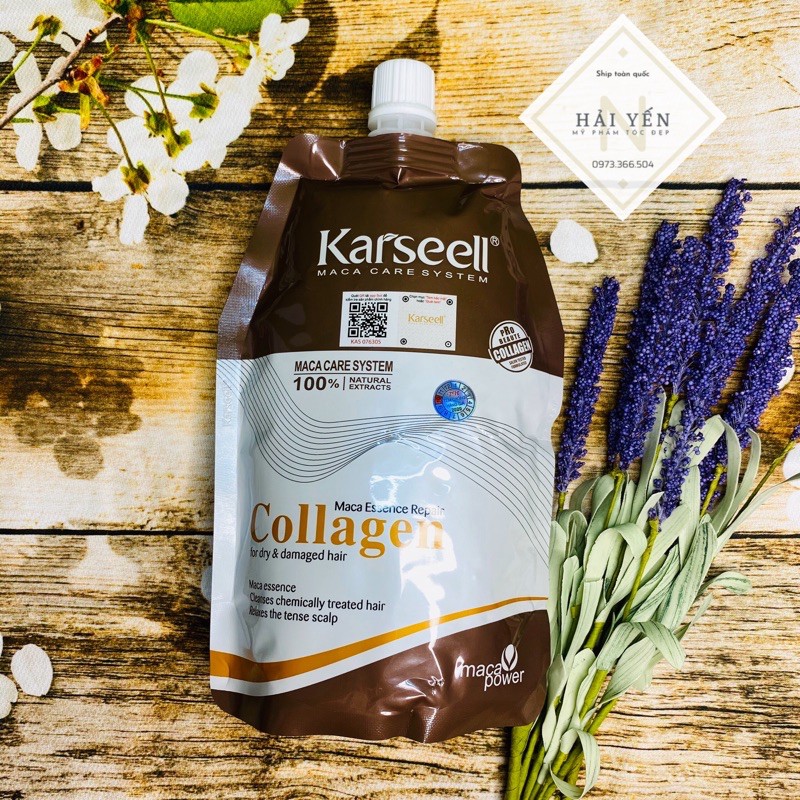[Chính hãng] Kem ủ tóc phục hồi hư tổn nặng Collagen Karseell Maca 500ml
