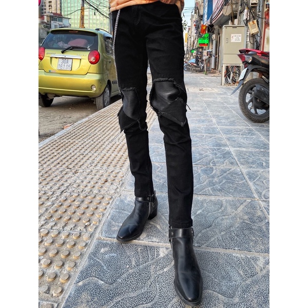 MẪU QUẦN BIKER ĐÁP DA GỐI 1010