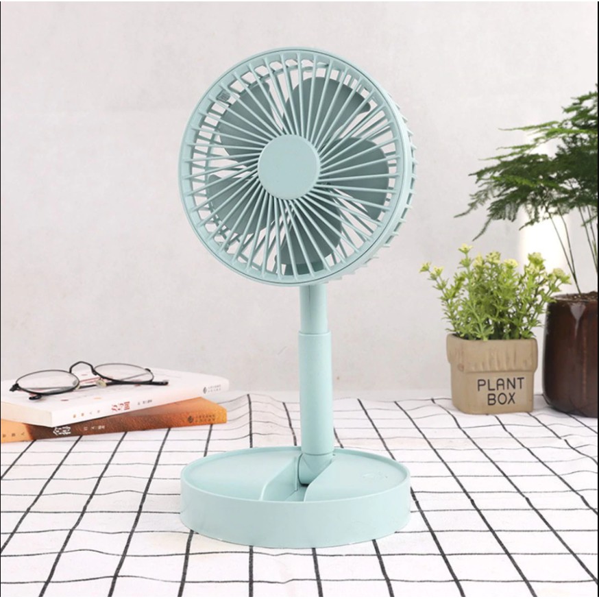 Quạt Điện Mini Để Bàn Tích Điện - Gấp Gọn - Chỉnh 3 Mức Gió - Folding Usb Fan - Bảo Hành 3 Tháng
