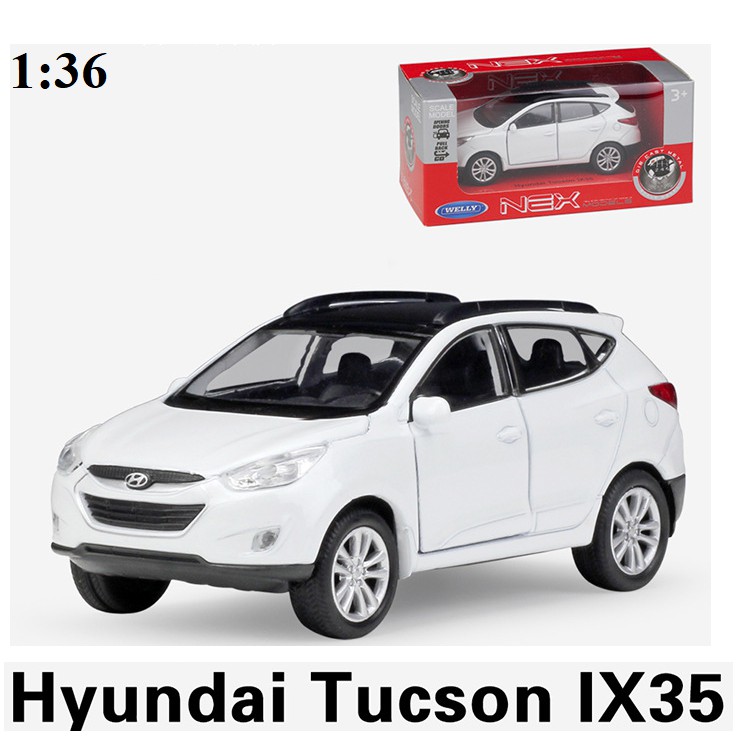 Mô hình xe ô tô Tucson IX35 đồ chơi trẻ em mô hình tỉ lệ 1:36 bằng kim loại xe chạy cót hãng Welly