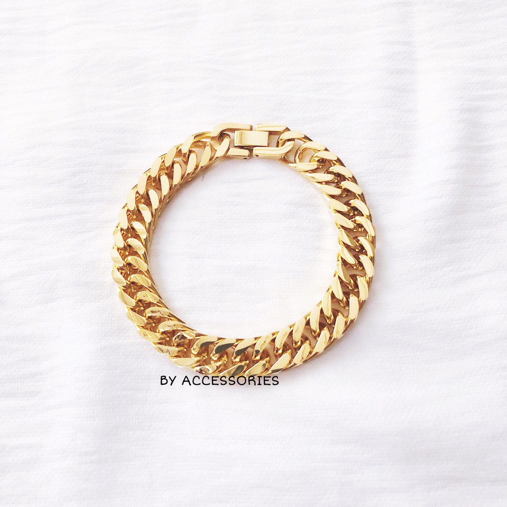 Lắc tay titan xích kép 10mm khóa hộp bấm không gỉ MB191201