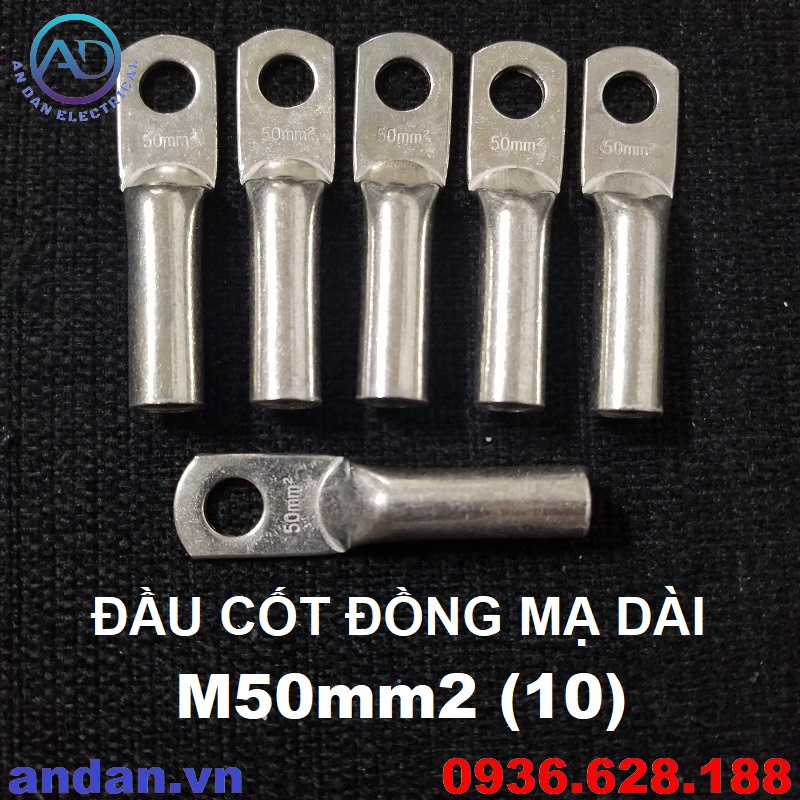 Đầu cốt đồng mạ dài, đầu cos mạ dài, cosse đồng dài M16 M25 M35 M50 M70 M95 M120 M150 M185 M240 M300