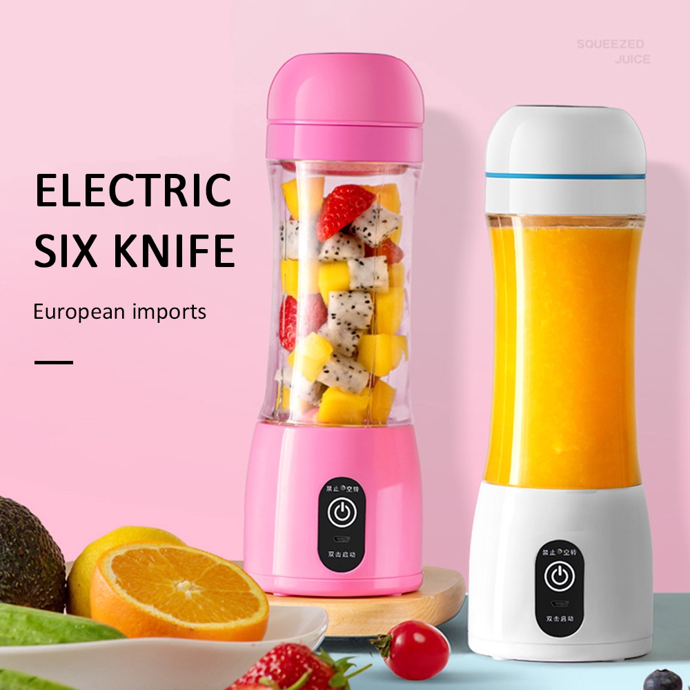 Máy xay sinh tố 400ml rechargeable portable juicer blender 6 blade smoothie squeezer blender Mini Juice Cup ♥