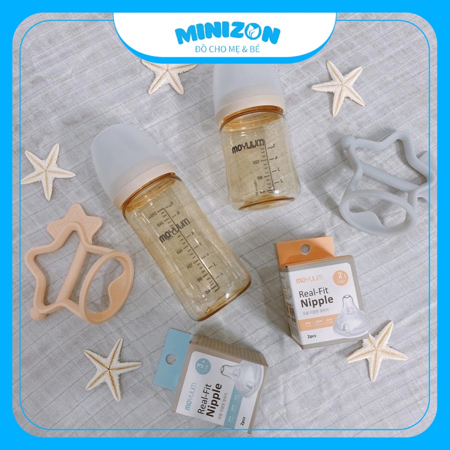 Bình Sữa Moyuum Hàn Quốc 170ml, 270ml Chính Hãng Bản Màu Vàng | Minizon Kids