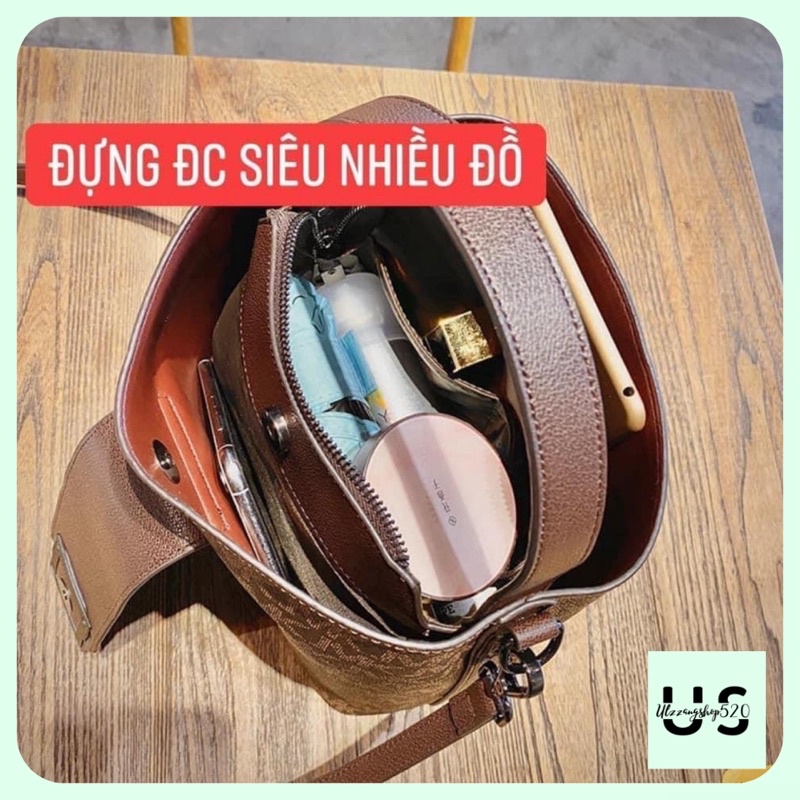 ( Có sẵn ) Túi nữ màu nâu đen quai dài đeo chéo 3 quai Ulzzangshop520