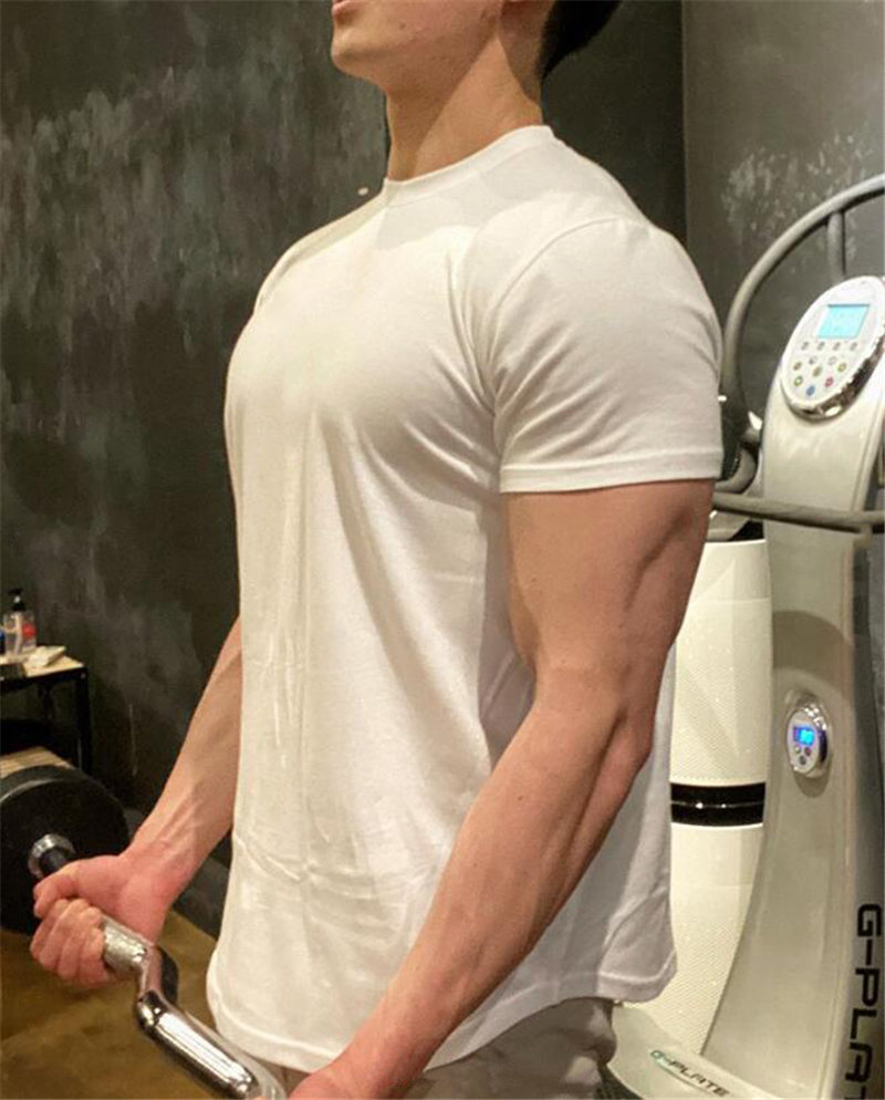 Áo thun tập thể dục bằng cotton tay ngắn mới thời trang nam kiểu hip hop mùa hè